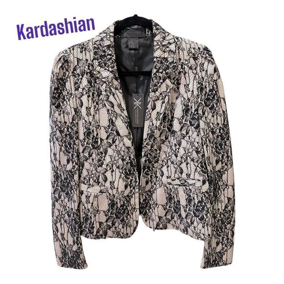 Kardashian Kollection Blazer Beige Black nwt excellent quality - Picture 1 of 15